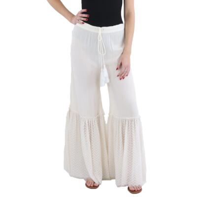 La Moda Womens Sheer Pull On Cover up Flared Pants BHFO 5728
