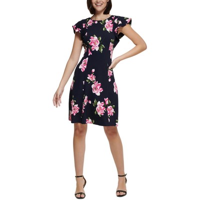 

Женское темно-синее вечернее мини-платье-футляр Jessica Howard Petites  BHFO 3324, Navy multi