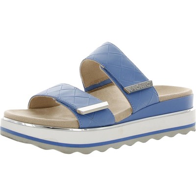 

Vionic Womens Brandie Blue Wedges Slide Sandals Shoes 7.5 Medium (B,M) BHFO 9531, Синий