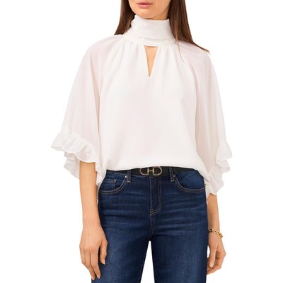 

Женская рубашка с вырезом под горло Vince Camuto цвета слоновой кости  BHFO 4677, New ivory