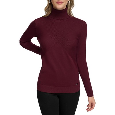 Женский фиолетовый свитер с имитацией водолазки Calvin Klein, свитер с высоким воротом, L BHFO 0466