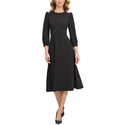 Женское вечернее платье из черного крепа с круглым вырезом Calvin Klein 2 BHFO 6644