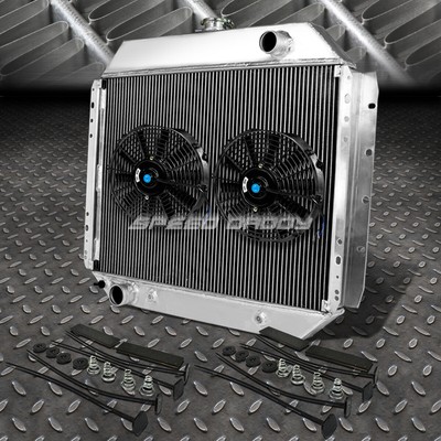 2-РЯДНЫЙ АЛЮМИНИЕВЫЙ РАДИАТОР + КОМПЛЕКТ ИЗ 2-Х 12-Ти ВЕНТИЛЯТОРОВ ЧЕРНОГО ЦВЕТА ДЛЯ FORD F100/150/F250 BRONCO 68-79