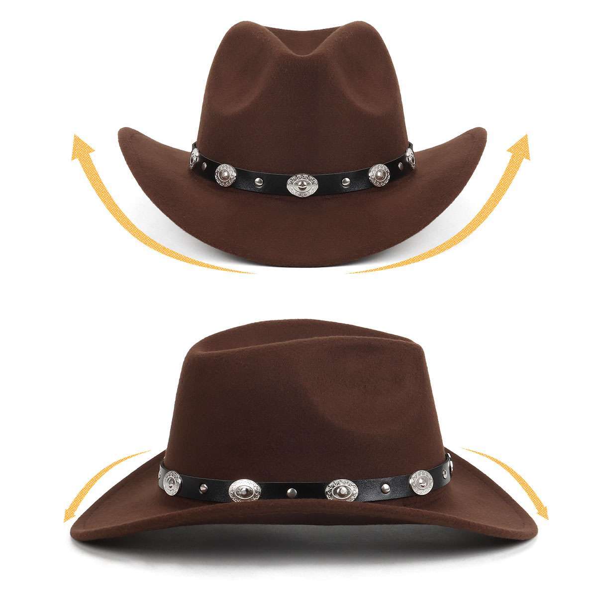 Wide Brim Hat Fedora Panama Western Cowboy Girl Hat Casual Cap For Men Womens