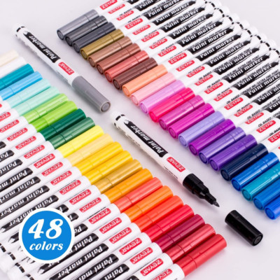 ZEYAR Oil-Based Paint Markers, Expert of Rock Painting, Extra Fine Point, 48 Col