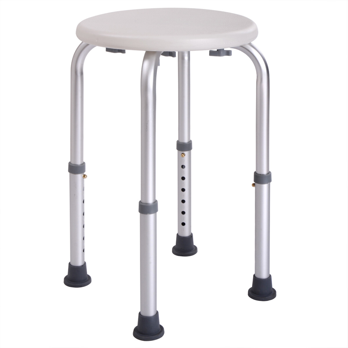 Shower Safety Nonslip Stool Bench & Lightweight Round Bath Adjustable Seat Chair