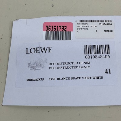 Pre-owned Loewe Deconstructed Denim Sneaker Men's Size (41) Us 8 Soft White