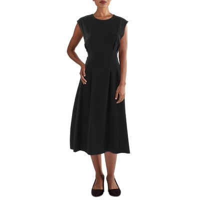 Женское черное офисное миди-платье Calvin Klein с плиссировкой для работы 2 BHFO 6500