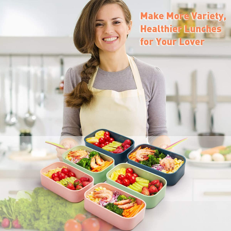 Bento Lunch Box - All-In-One Stackable Japanese Bento Box - Leakproof Eco-Friend