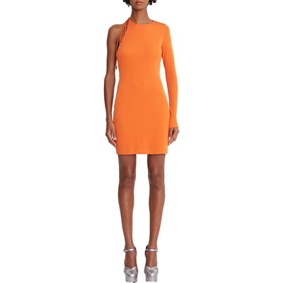 

Halston Womens Kayleigh Оранжевое платье для коктейлей и вечеринок с открытой спиной  BHFO 7730, Orangeade