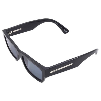 Pre-owned Prada Grey Rectangular Men's Sunglasses Pr A03s 16k07t Pr A03s 16k07t In Gray