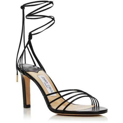 Женские кожаные нарядные туфли на каблуке с открытым носком Antia 85 от Jimmy Choo BHFO 6307