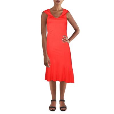 

Женское коктейльное платье миди без рукавов с драпировкой Alice + Olivia BHFO 7839, Красный