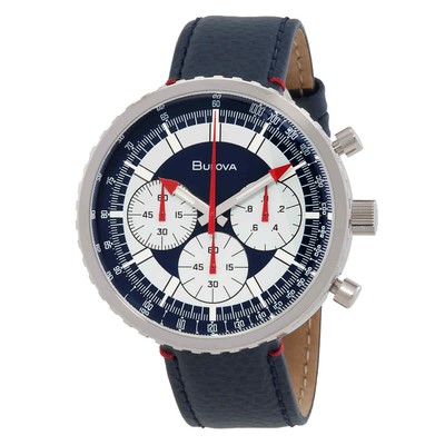 Мужские часы Bulova Chronograph C кварцевым белым циферблатом 96A283