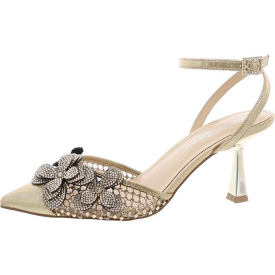 Betsey Johnson Womens SOFYA Gold Mesh Pointed toe Pumps 8 Medium (B,M) BHFO 8953