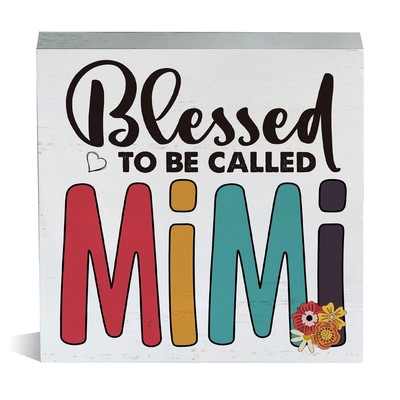 Farmhouse Mimi Wooden Box Sign Rustic Blessed to Be Called Mimi Wood Block Ta...
