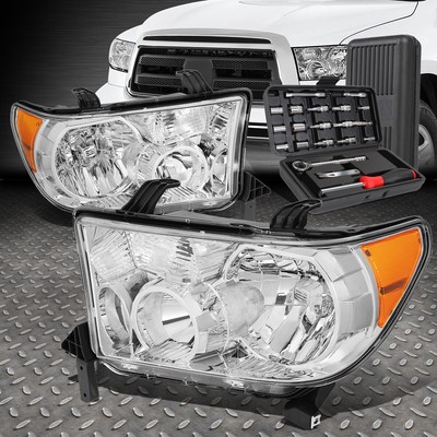 ДЛЯ TOYOTA TUNDRA SEQUOIA 07-13 ХРОМИРОВАННЫЙ КОРПУС, ЯНТАРНЫЕ УГЛОВЫЕ ФАРЫ + НАБОР ИНСТРУМЕНТОВ