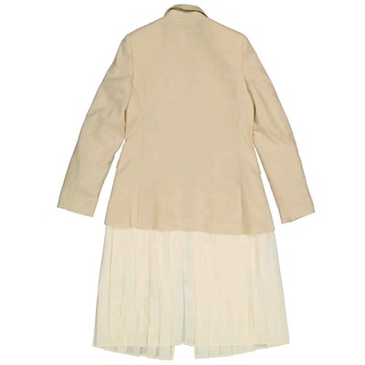 Pre-owned Burberry Ladies Pleated Panel Wool Silk Linen Tailored Jacket In Check Description