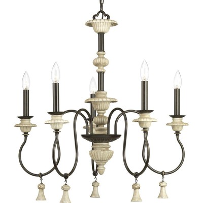 Progress Lighting P400068 Bronze Bergamo 5-Light 26''W Taper Candle Chandelier