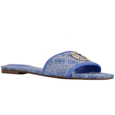 Guess Womens Blue Logo Woven Slide Sandals Sandals 9 Medium (B,M) BHFO 6219