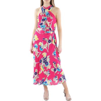 

Женское розовое платье макси с завязками на талии Lauren Ralph Lauren  BHFO 2823, Pink multi