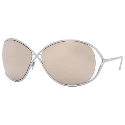 Pre-owned Tom Ford Nicoletta Special Edition Gold Mirror Butterfly Ladies Sunglasses