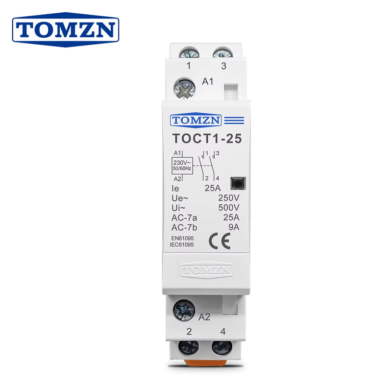 TOCT1 2P 25A AC 220V/230V 50/60Hz DIN Rail Household AC Modular Contactor 110V 2