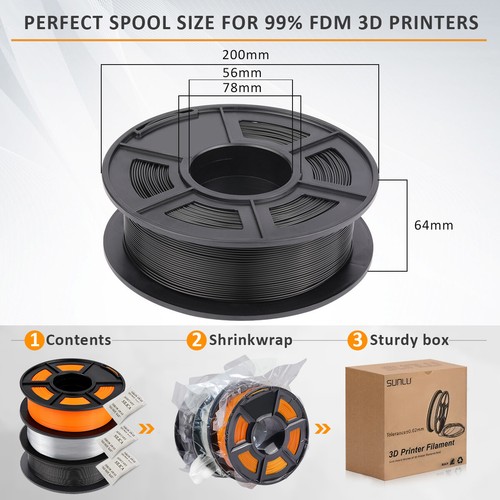 【BUY 6 GET4 FREE, ADD 10 TO CART】Sunlu 3D Printer PLA Filament 1.75mm 1KG 0.25KG