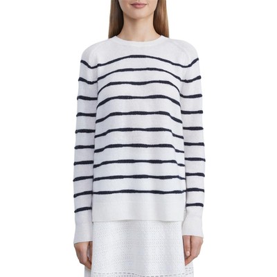 

Lafayette 148 New York Женский свитер в полоску с блестками и круглым вырезом BHFO 8442, Navy multi