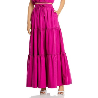 

Женская розовая многоярусная макси-юбка трапециевидной формы с присборами размера S/W/F  BHFO 0565, Mamacita