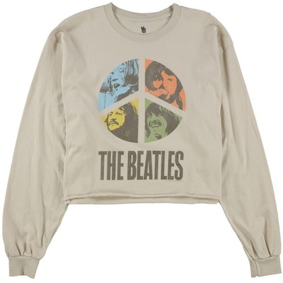 Женская укороченная толстовка The Beatles с нездоровым питанием, бежевый топ с рисунком, L BHFO 5542