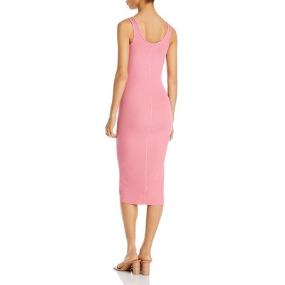 

Женское розовое шелковое платье миди в рубчик Enza Costa  BHFO 8358, Vintage pink