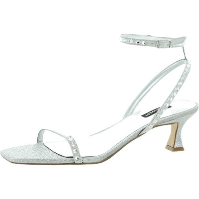 

Женские туфли Nine West Giena 2 с серебряными ремешками на щиколотке 6,5, средние (B, M) BHFO 8754, Серебряный