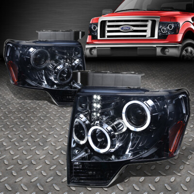 [СВЕТОДИОДНЫЕ КОЛЬЦА-ОРЕОЛЫ] ДЛЯ ФАР ПРОЕКТОРА FORD F150 PICKUP 2009-2014 ГОДОВ ВЫПУСКА, ОКРАШЕННЫХ В ДЫМЧАТЫЙ ЯНТАРЬ