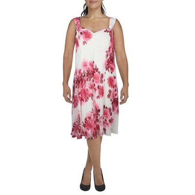 Связанное платье Женское белое платье-двойка с цветочным рисунком Petites 12P BHFO 4447