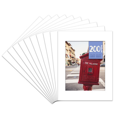 11x14 Photo Mat Boards Fits 8x10 4-Ply Acid-Free Bevel Cut DIY Picture Framing
