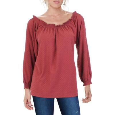 

Женский красный повседневный топ с открытыми плечами Style - Co.  BHFO 2520, Merlot