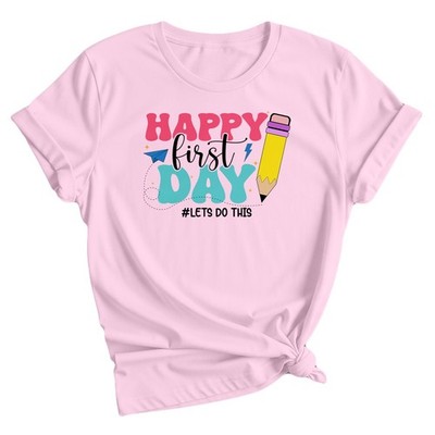 Happy First Day of School Frauen T-Shirt Lehrer Geschenk Kindergarten Back...