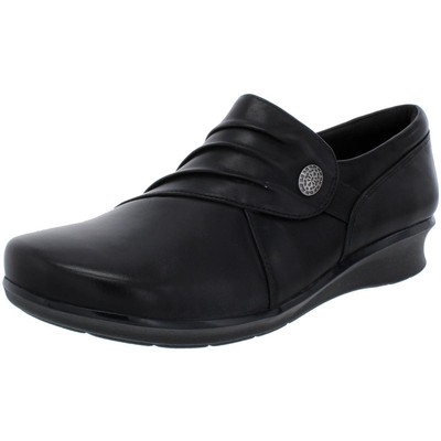 

Женские кожаные слипоны Clarks Hope Roxanne с миндалевидным носком BHFO 1391, Черный, Hope Roxanne