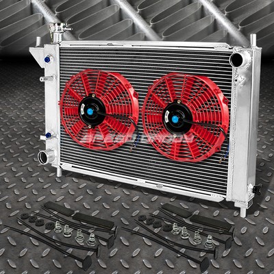3-РЯДНЫЙ АЛЮМИНИЕВЫЙ РАДИАТОР + 2X 10 ВЕНТИЛЯТОРОВ КРАСНОГО ЦВЕТА ДЛЯ FORD MUSTANG 94-95 3,8/5,0л V8/V6 AT