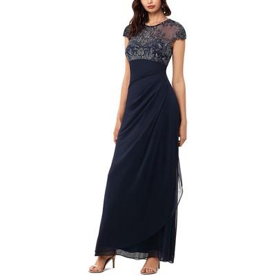 

Женское вечернее платье макси Xscape с бисером для особых случаев BHFO 1794, Navy