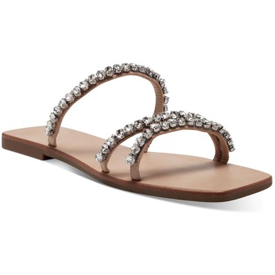 INC Женские сандалии Pommona Beige Rhinestone Slide Shoes 6 Medium (B,M) BHFO 5947, Nude bling