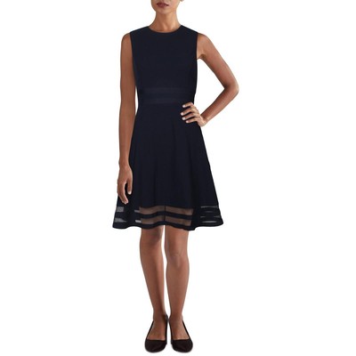 Женское темно-синее платье Calvin Klein Illision Mini Fit & Flare, 2P BHFO 2091