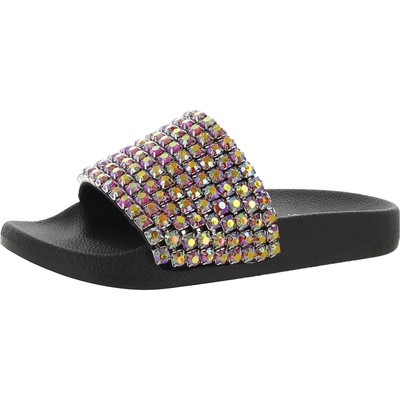 

INC Женские сандалии без шнурков PEYMIN 74 Black Slip On Slide Shoes 5 Medium (B,M) BHFO 5745, Black ab bling