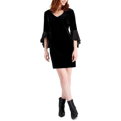 

Женское черное платье для коктейлей и вечеринок Connected Apparel Petites  BHFO 2721, Black/gold