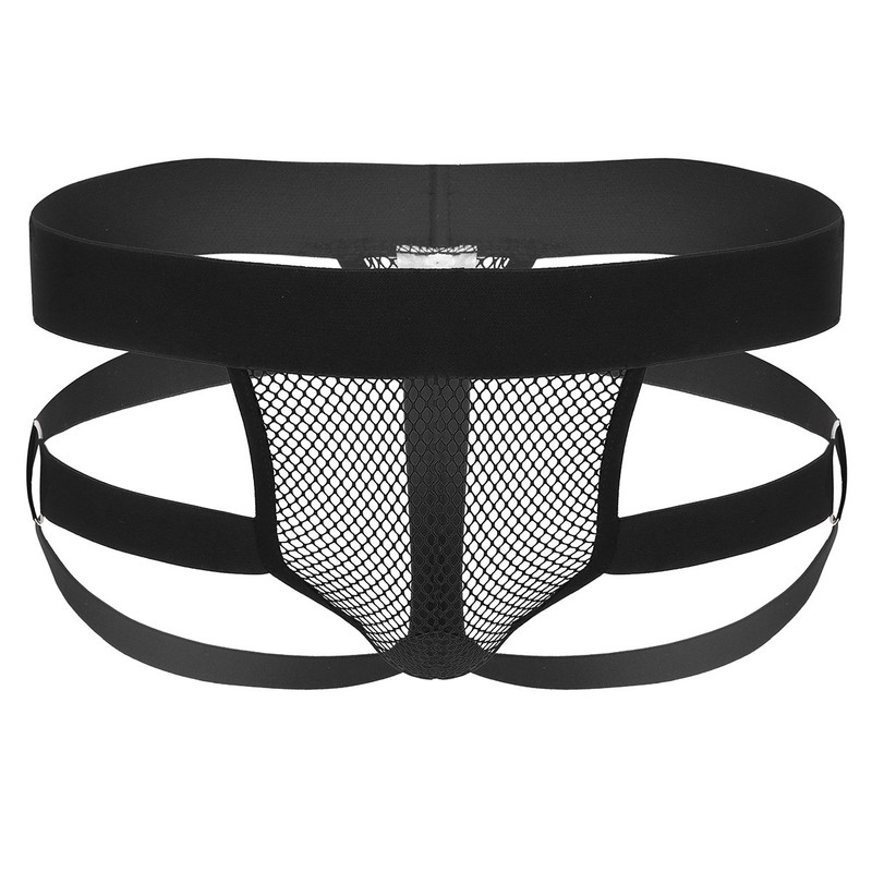 Mens Sexy Mesh Pouch Briefs Gstring Backless Strappy Jockstrap Bikini