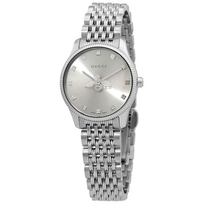 Женские часы Gucci G-Timeless с кварцевым серебряным циферблатом YA1265019