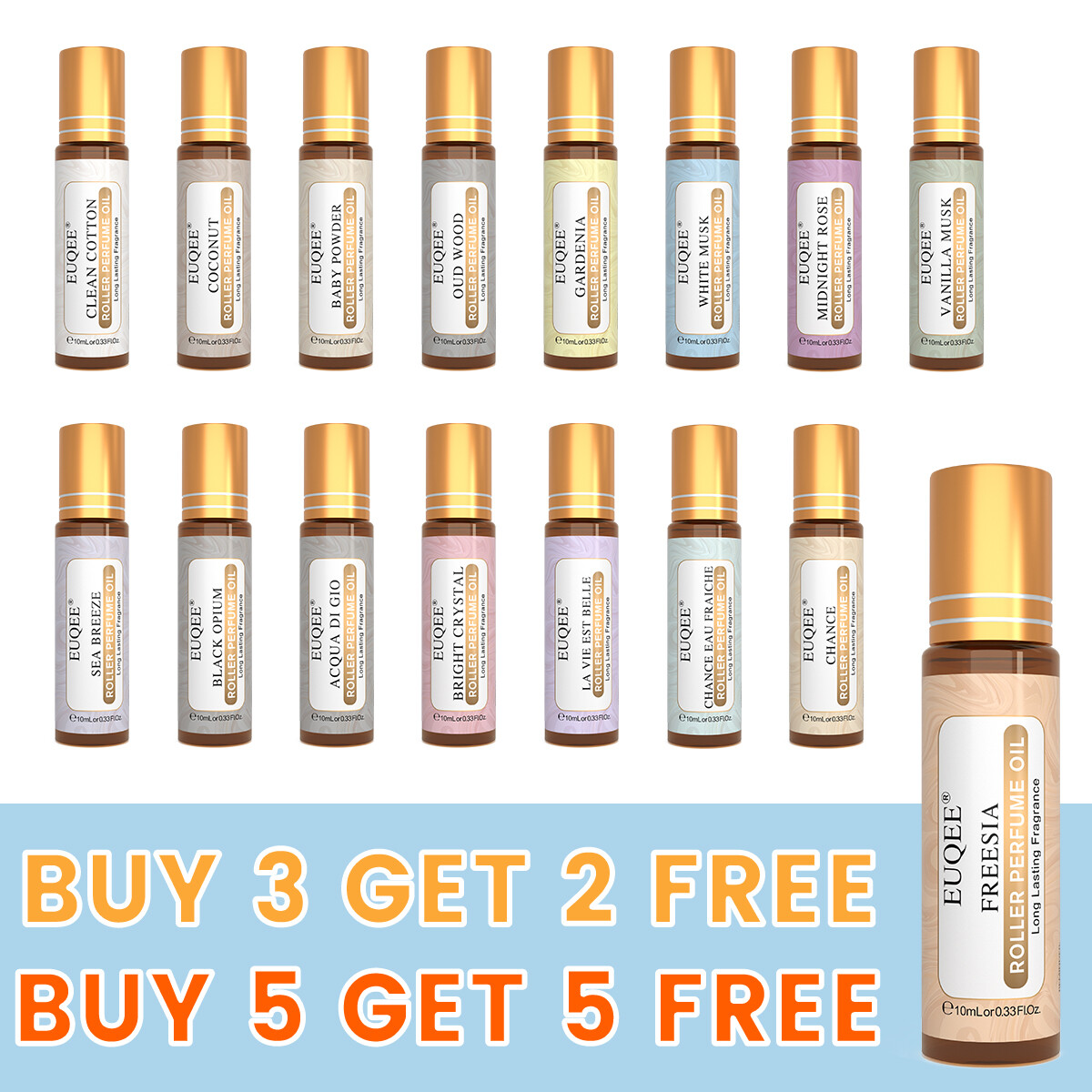 Roll On Perfume For Body，alcohol-free，long-lasting