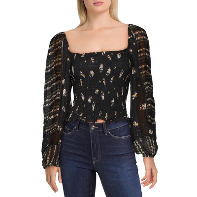 

Черный женский укороченный топ с оборками Dolan Pieta  BHFO 3759, Black bandana