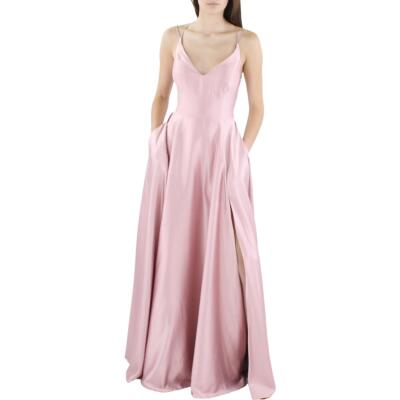 

Женское атласное вечернее платье с v-образным вырезом B. Darlin для юниоров BHFO 4754